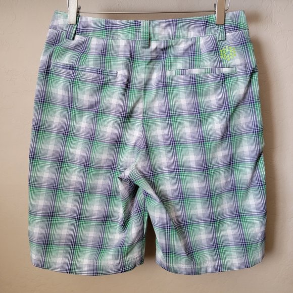 Puma Men's Plaid Golf Shorts - Picture 8 of 16